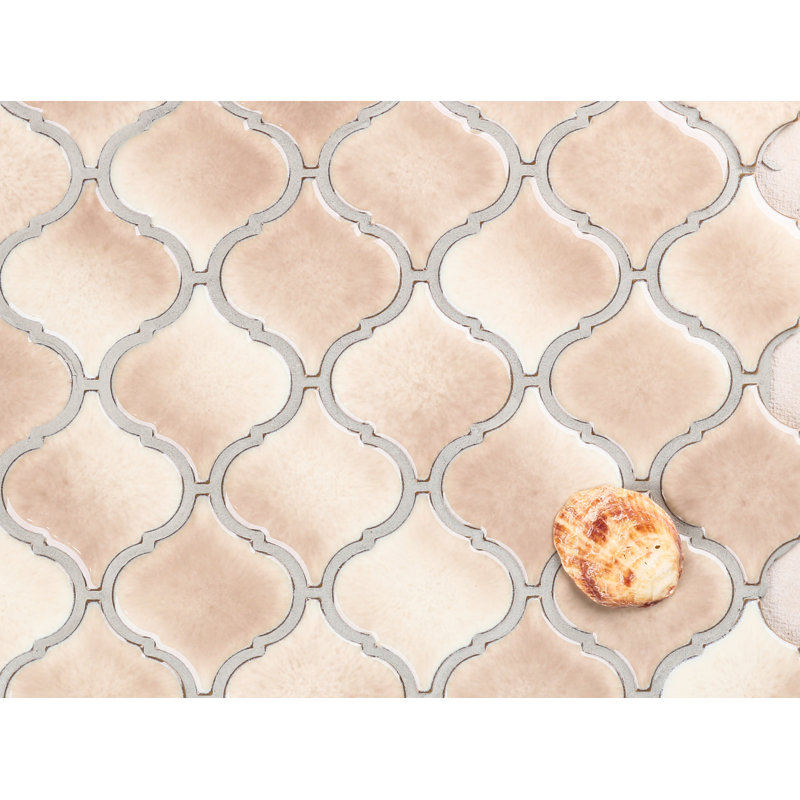 Perfection 2.6" X 2.4" Porcelain Arabesque Mosaic Tile, Earth