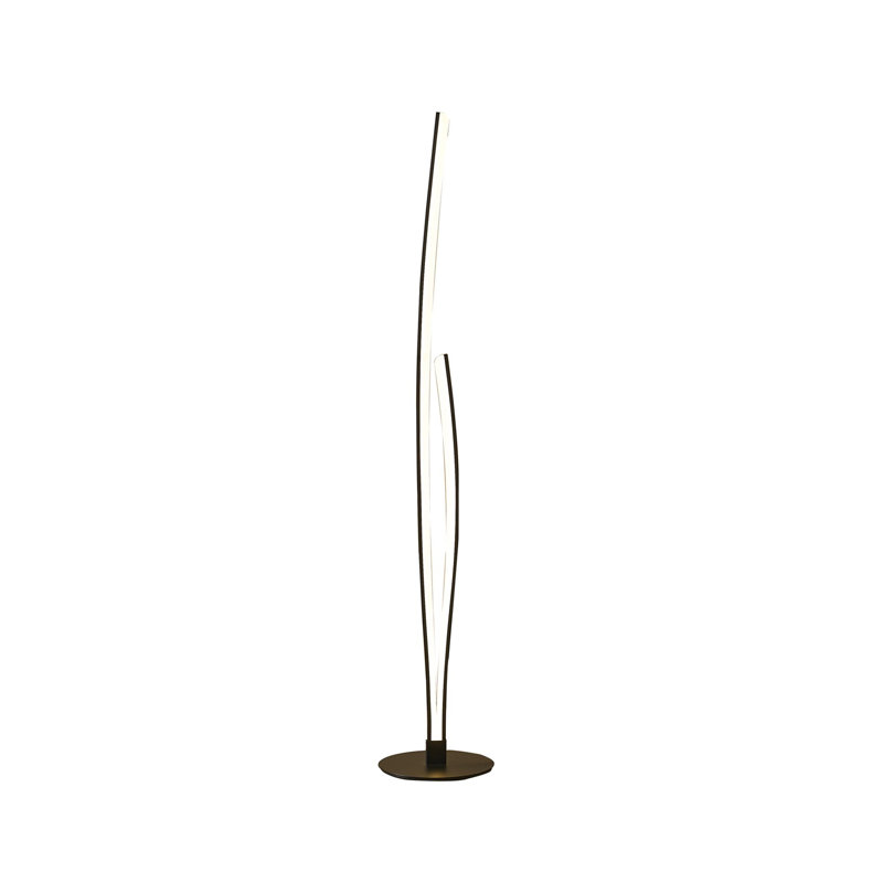 Lampe sur pied DEL Sophia avec motif ondulé sculptural et interrupteur au pied Sophia, Noir