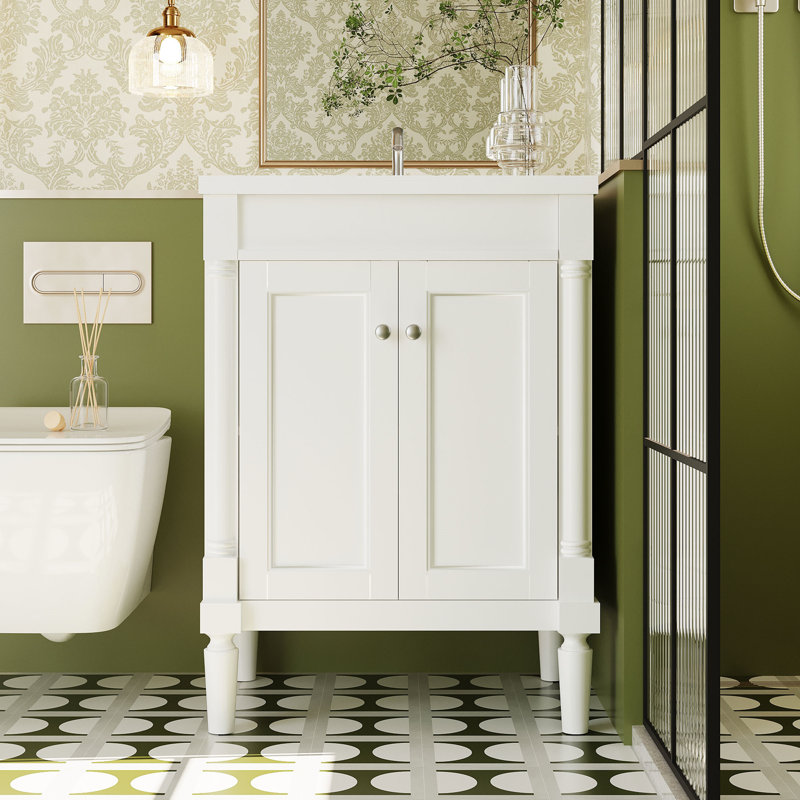 Meuble-lavabo simple 24 po avec plateau en résine Arlyn