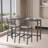 55" Pub Height High Top Bar Table With 2 Cushioned Bar Stools