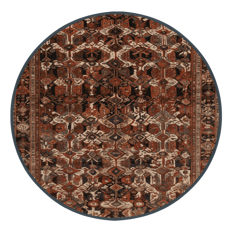 Tapis brun lavable à la machine, Rond 4 pi