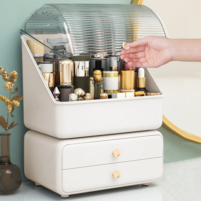 White Elegant Style Makeup Storage Box
