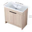 Meuble-lavabo de 36 pouces avec lavabo en résine blanche et porte d'armoire à fermeture en douceur - Ameublement Element-130597491