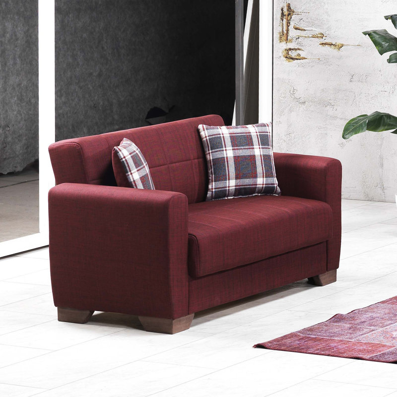 Causeuse convertible avec rangement Primenest Nexaro Collection, Bourgogne