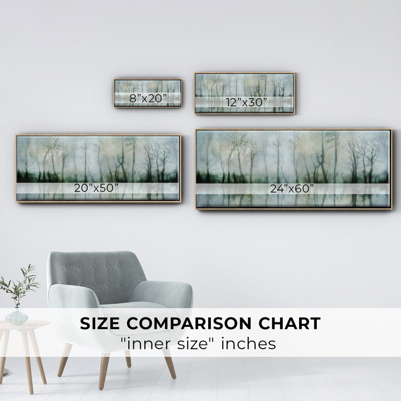 Mirrored Pond- Framed Canvas, 24" H x 60" W