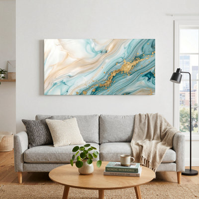 Ensemble de 1 tableau sur toile à motif marbré