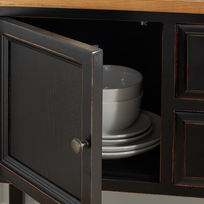 Sadie 45.7'' Solid Wood Console Table, Black