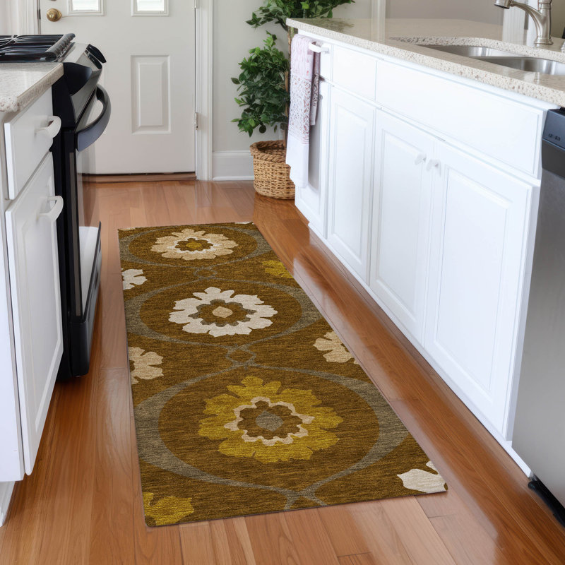 Premium Machine Washable Prisco Mocha Rug, Runner 2'3" x 7'6"
