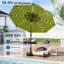 Parasol de patio 9 pi avec manivelle, parasol de table d'extérieur avec bouton-poussoir inclinable et 8 baleines pour terrasse piscine-2058818124
