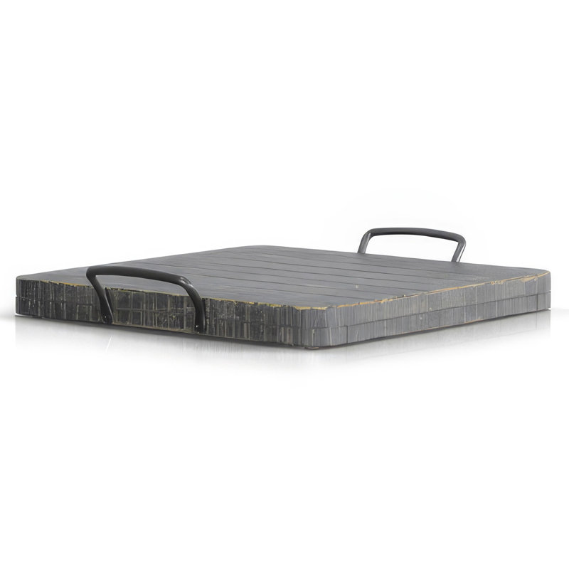 Plateau en bois massif Chans, Noir