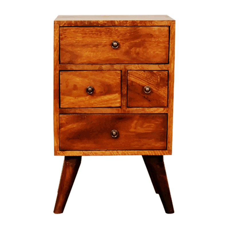 Multi-Function 4 Drawer Nightstand With Space Saving