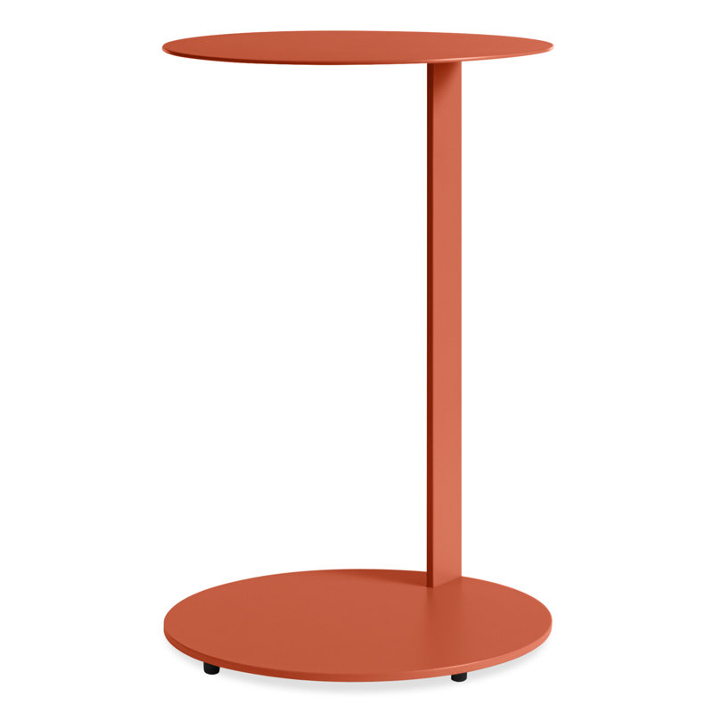 Note Steel Top End Table, Tomato, 25" H x 16" W x 16" D