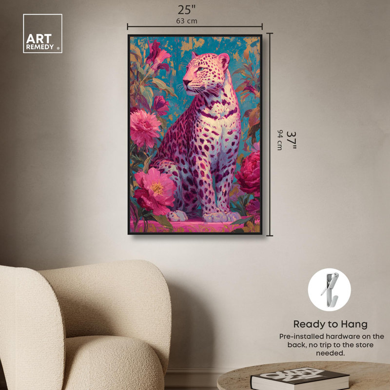 Décoration murale rose Amaranth Apex par Art Remedy, cadre noir, 24 x 36, Structure noire, H 37 po x l 25 po