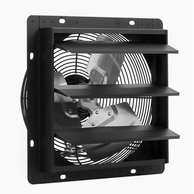 10 Inch Shutter Exhaust Fan, Wall Mounted Attic Vent Fan With Smart Programming Variable Speed Temperature Control, 1000 CFM,EC Motor,Timer, For Shed,Garage,Greenhouse Ventilation Cooling,Black