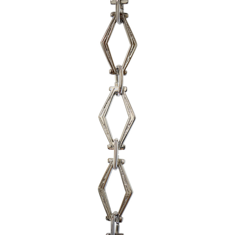 Chaîne hexagonale non soudée, Nickel poli, H 36 po x l 1,42 po x P 0,16 po