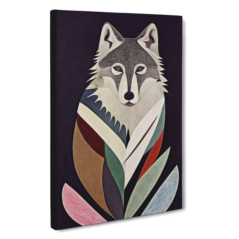 Abstract Wolf Art No.1 - Wrapped Canvas, 76cm H x 50cm W x 3cm D