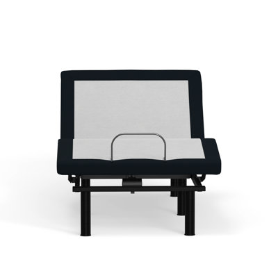 Base réglable simple de 78,4 po de profondeur TG: massage, DEL, blanc et pieds gris anthracite