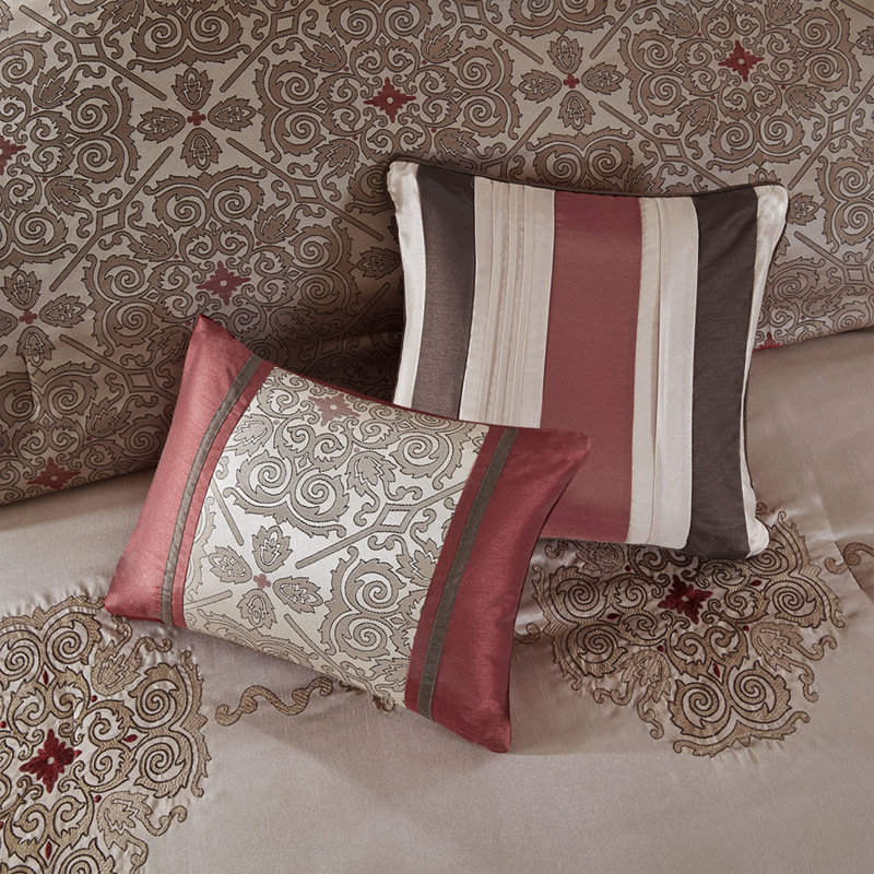 California King Red Microfiber 24-Piece Bedroom Set
