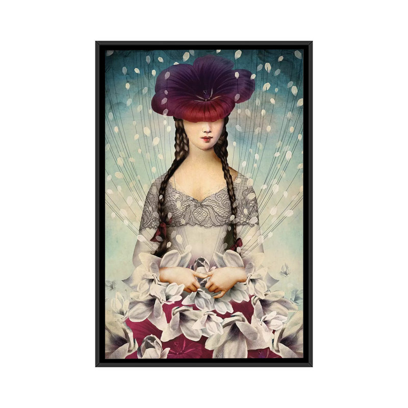 «Bind Flowers» par Catrin Welz-Stein - impression d'art graphique, H 40 po x l 26 po x P 1,5 po, Toile avec cadre noir