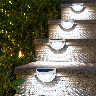 White Solar Powered Integrated LED Step Light