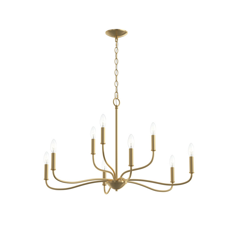 Ilia 9-Light Brushed Gold Two-Tier Chandelier, Brushed Gold