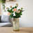 Hosley Set of 2 Mercury Gold Glass Vases – Elegant Flower Pots for Boho Decor, Wedding Gifts, Decorative Centerpieces, Hurricane Style Vase for Home, Events, and DIY Crafts-1888791843-1888791855-1888791854