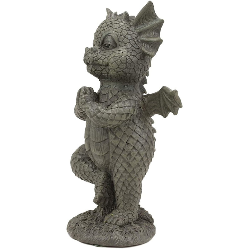 Statue de faux résine yoga de dragon en zero gravity garden