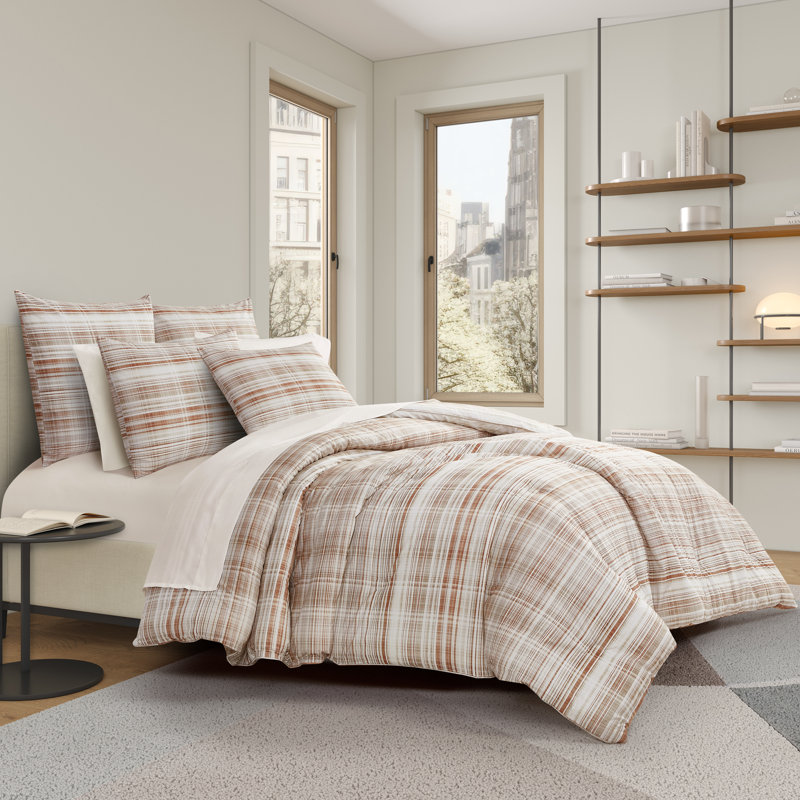 3 pièces Ensemble d'édredon cannelle, Édredon pour grand lit + 2 taies décoratives sta, Cannelle
