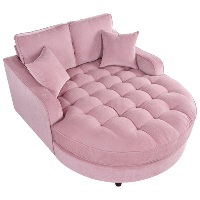 55" Chaise Lounge Indoor,Sofa Bed With Throw Pillows And Armrests, Sleeper Chair- Tufted Chair Bed For Living Room by Latitude Run