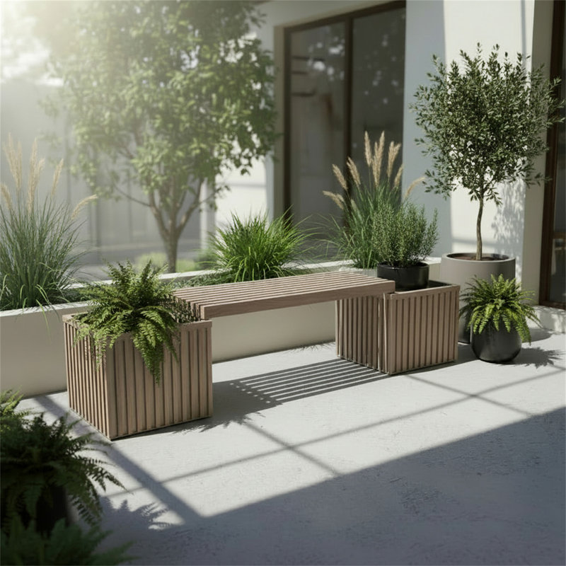 Grove Planter Bench - Ash Brown