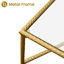 100cm Square Glass Coffee Table with Gold Metal Frame