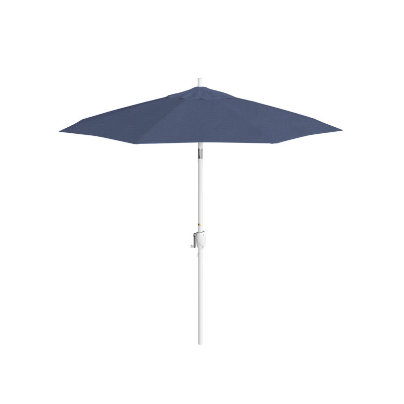 Parasol de marché 7,5', Blanc, Sunbrella®, Blue Regatta Sunbrella® Canvas