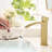 Geometric Brushed Gold Bathroom Mixer - Handle, Modern Basin Valve Ceramic Filler, Contemporary Sink-125172579
