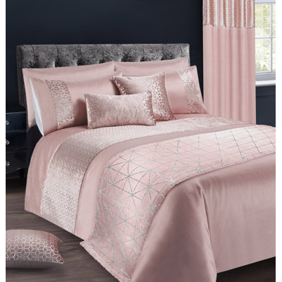 Luxury Metallic Geometric Foil Pattern Duvet Set