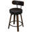Swivel Counter Height Bar Stools Set of 3, Faux Leather Kitchen Stools Upholstered Barstools with Back, Walnut Wood Legs, Mid Century Island Chairs Counter Stools, 26" Seat Height-891419576
