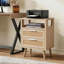 Ensemble de 2 tables de chevet avec tiroirs et rangement en bois-930382610