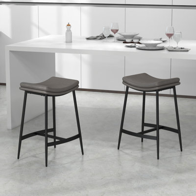 Hallettsville Upholstered Counter Stool with Metal Frame