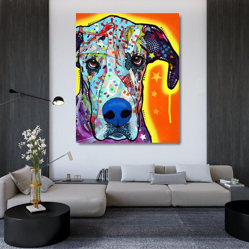 Red Barrel Studio Dean Russo Collection Gallery Wrapped Canvas Art Titled: Great Dane, 44" H x 36" W
