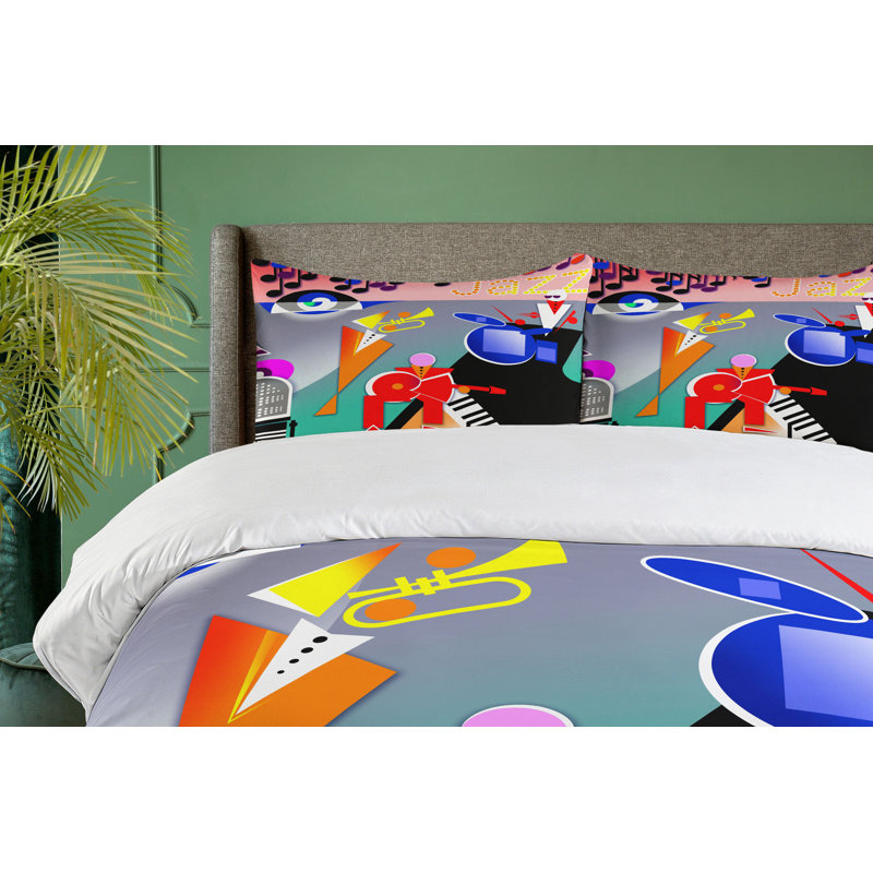 Modern & Contemporary Polyester Duvet Cover, King Duvet Cover + 2 Pillow Shams