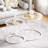 White Nesting Glass Table Set Of 2, Small Glass Round Nesting Tables For Living Room Bedroom, Accent Tea Table With Metal Frame Modern Industrial Simple