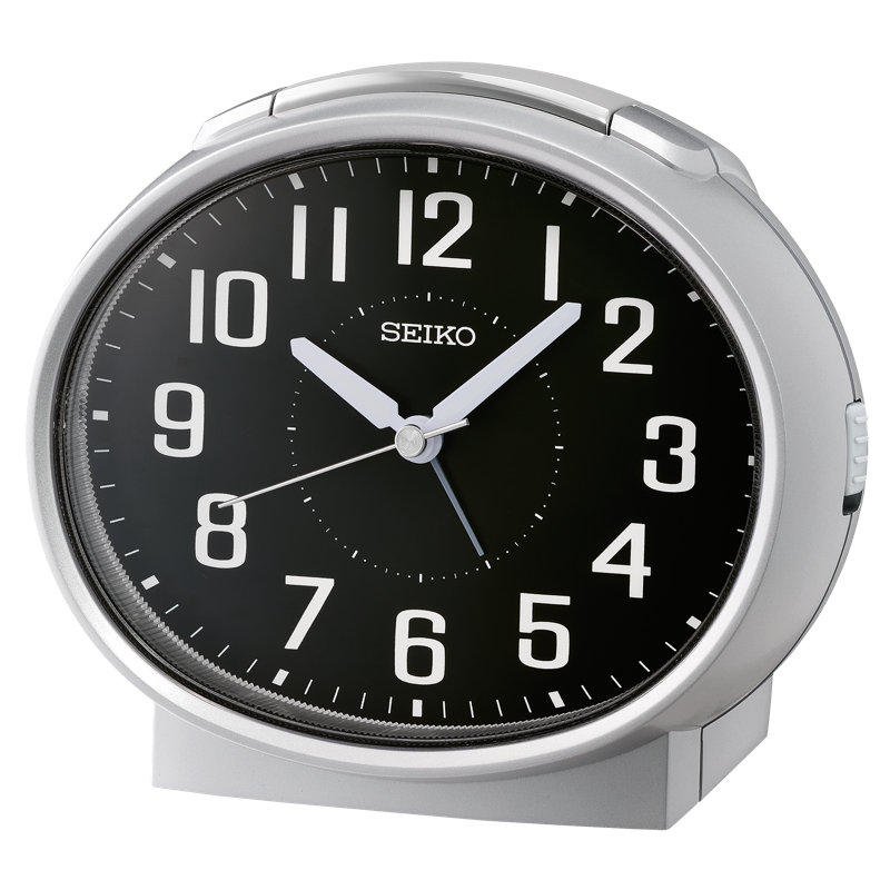 QHK059ALH Basic Alarm Clock, Silver-Tone