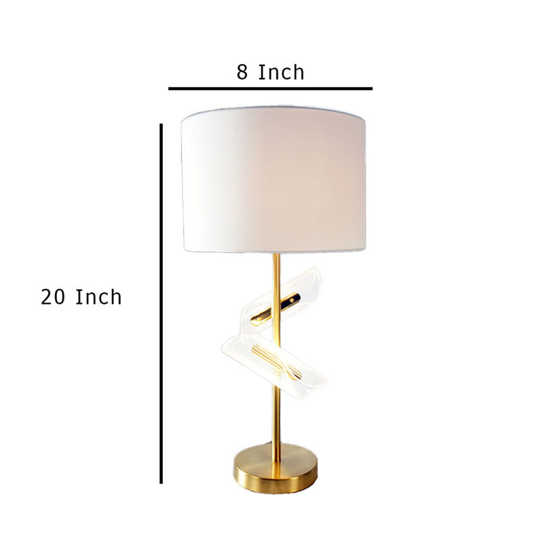 Ensemble de lampes de table 2 pièces Limy, abat-jour blanc, base dorée classique, 20 pouces Limy