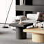Table de bout moderne en placage de bois massif de 23,6 po (table basse incluse seulement)