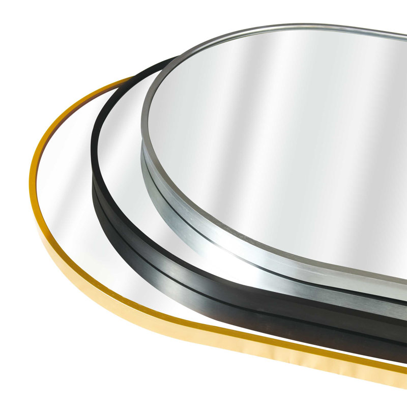 Yugan Glass Arch Mirror, Sliver, 24" x 36"