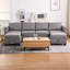 Convertible Modular Sectional Sofa with Storage, U-Shaped 4-Seat Couch, Reversible Chaise, Dark Grey Fabric-129424296