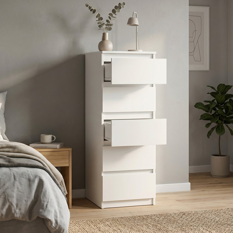 Deckland 40cm W 5 - Drawer Chest of Drawers, White
