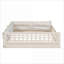 Lit plateforme double rembourré en bois de pin avec garde-corps & amp; Coussin, beige - Aucun sommier nécessaire pour la chambre à coucher