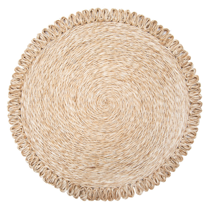 Amaretto Abaca Round Placemat, Natural