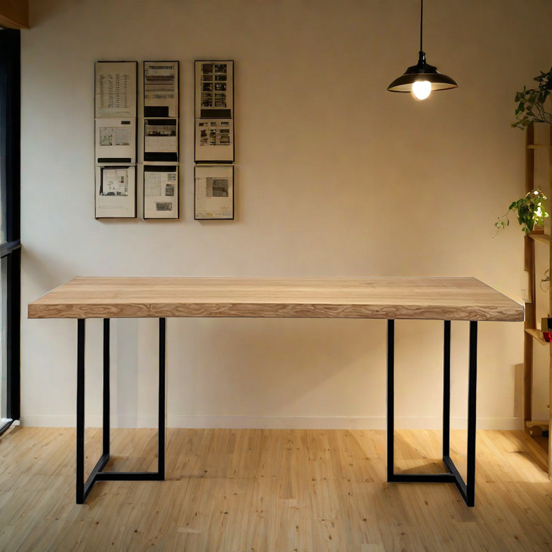 Table de salle à manger rectangulaire en bois de frêne, H 29,53 po x L 62,99 po x l 31,5 po