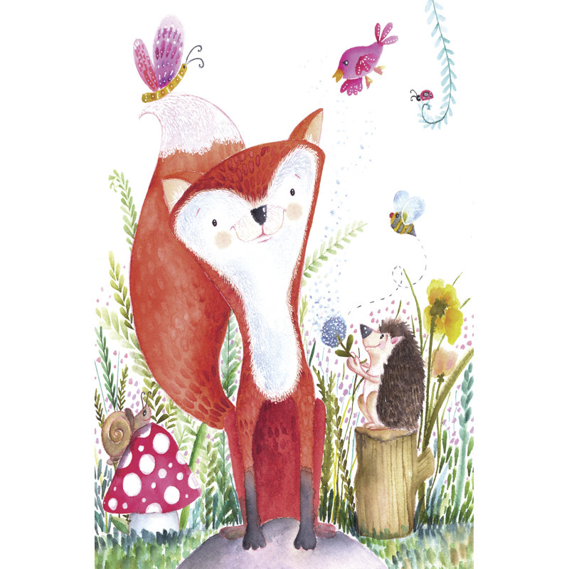 " Forest Pals I ", 48" H x 32" W x 1.25" D